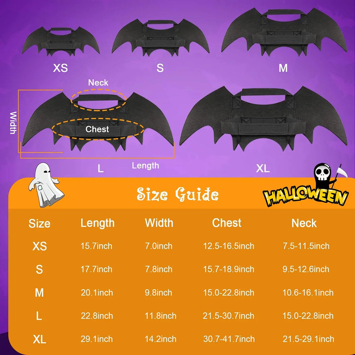 Dog Bat Costume - Halloween Pet Costume Bat Wings Cosplay Dog Costume Cat Costumes for Party M