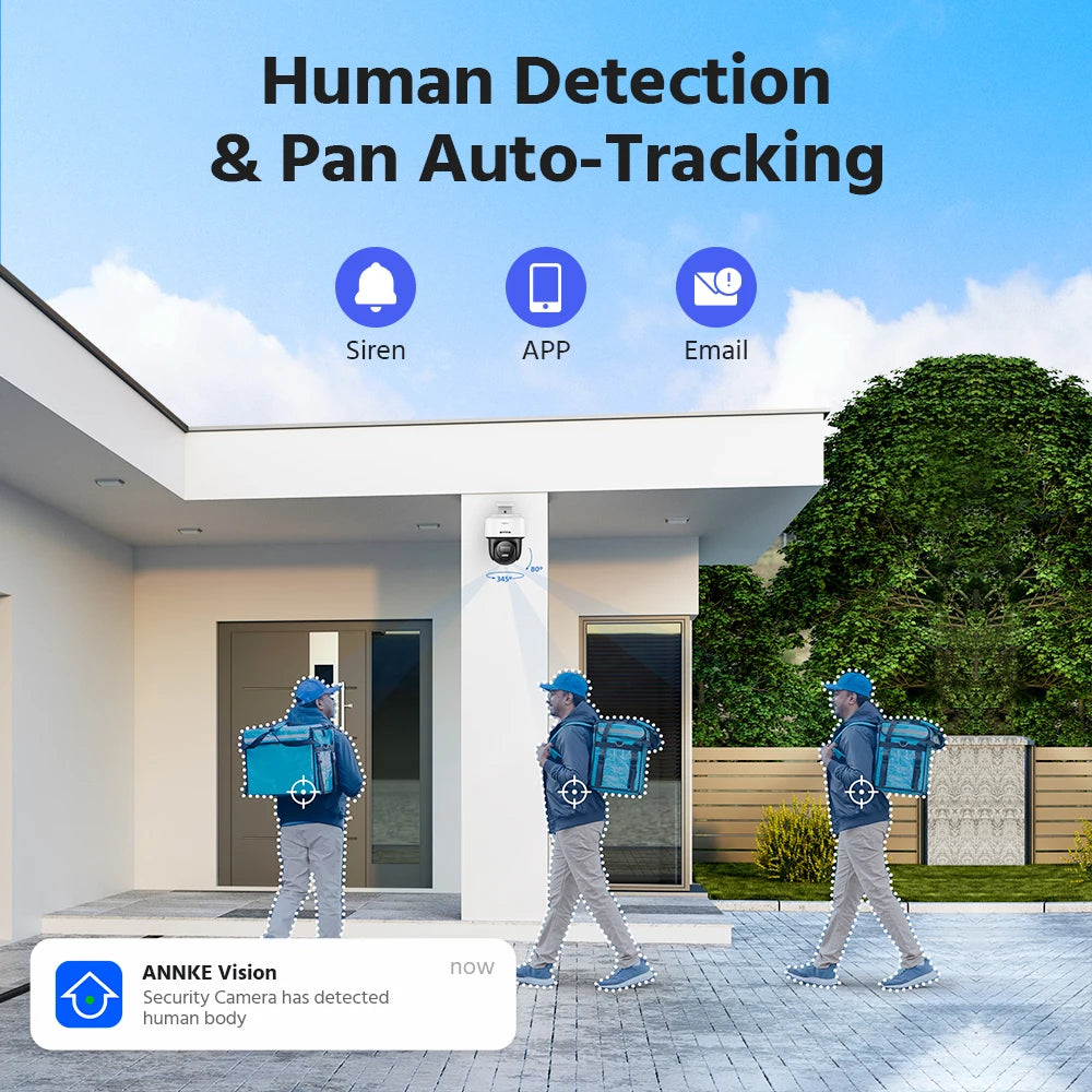ANNKE 4K PoE PT Security Camera 2.8 mm Smart Dual Light Color Night Vision Auto-tracking ,Two-way voice ,8MP CCTV Camera ,ONVIF