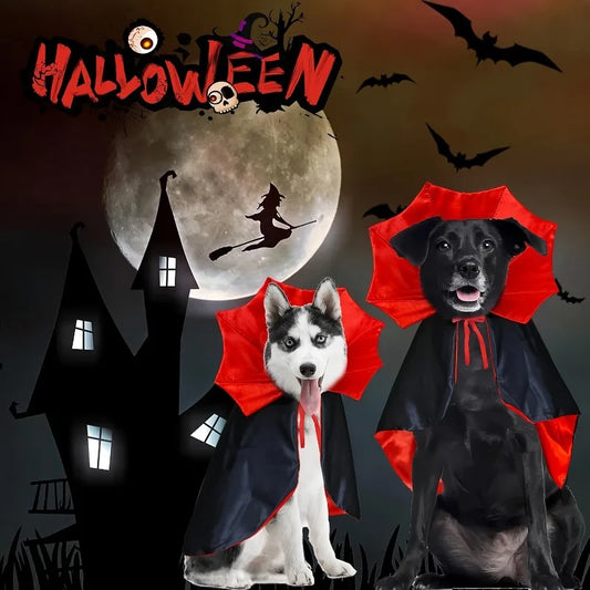 Halloween Pet Vampire Outfit Cape Decorative Gem Pendant Adjustable Velcro Closure Stiff Stand Collar for Halloween Cosplay Home Decor Pet Enthusiasts dog costumes for small dogs halloween dog