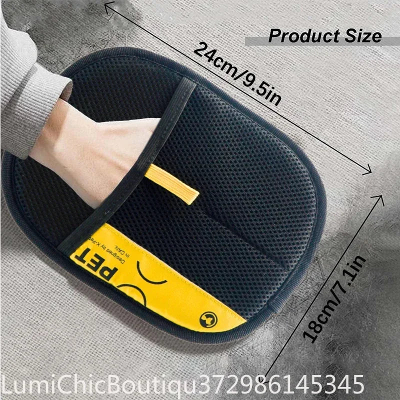 2‑in‑1 Electrostatic Pet Hair Remover Glove Reusable Washable Grooming Glove With Lint Roller Brush Safe Fur Removal For Cats Dogs