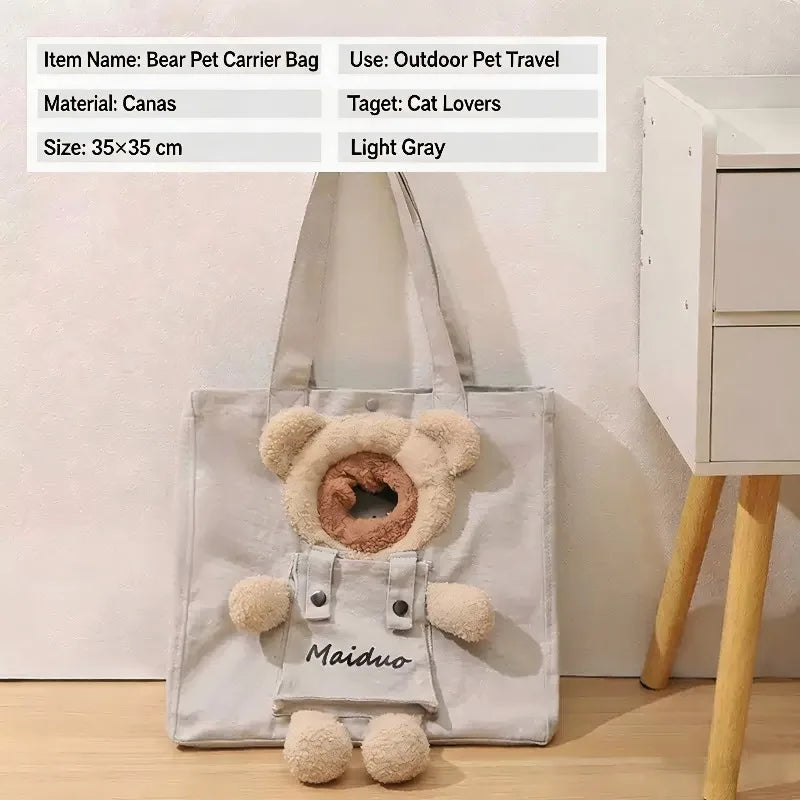 35cm Soft-Sided Portable Pet Handbag Lightweight Breathable Canvas Carrier Neck Hole Safety Buckle for Cats Dogs Pet Accessories