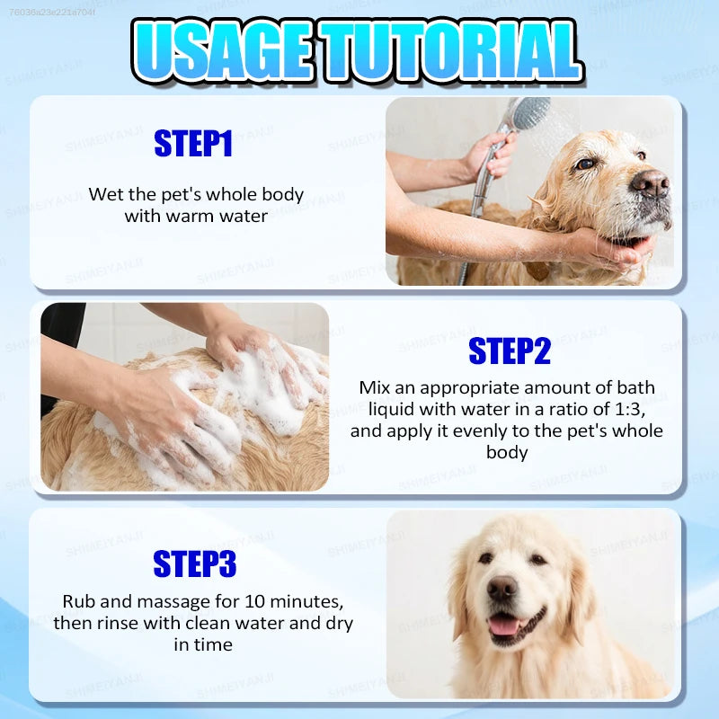 Pet Odor Control Bath Wash Moisturizing Cat Dog Shampoo Residue Free Mild Grooming Accessories