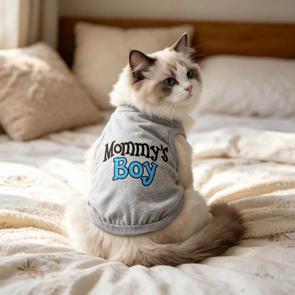 1pc pet cat and dog T-shirt vest, special printed cute and fashionable, breathable and elastic fabric, suitable for indoor and outdoor sports in spring and summer