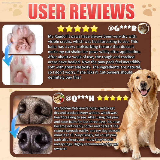 Safe-to-Lick Nose Care Balm for Pets (Suitable for Dogs & Cats) — Moisturizes and repairs dry, cracked, and rough noses; a nourishing care balm.