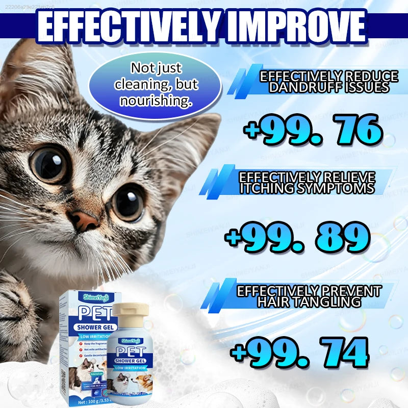 Pet Odor Control Bath Wash Moisturizing Cat Dog Shampoo Residue Free Mild Grooming Accessories
