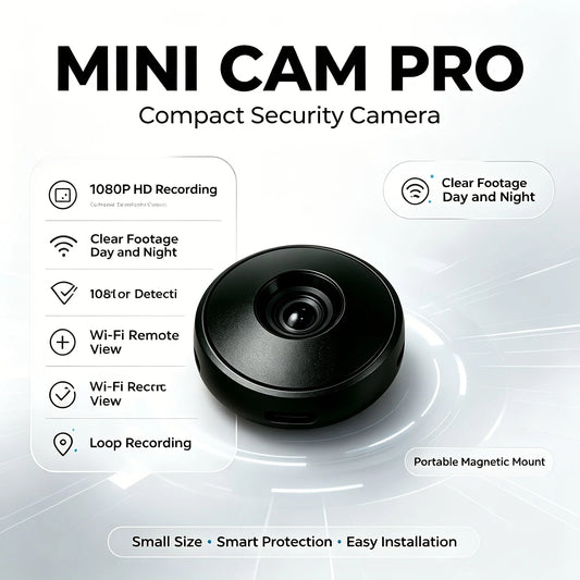 1080P HD Mini Security Camera Wireless WiFi Indoor Camera Magnetic Mount Night Vision Motion Detection Loop Recording Remote View for Home Baby Pet Office Surveillance