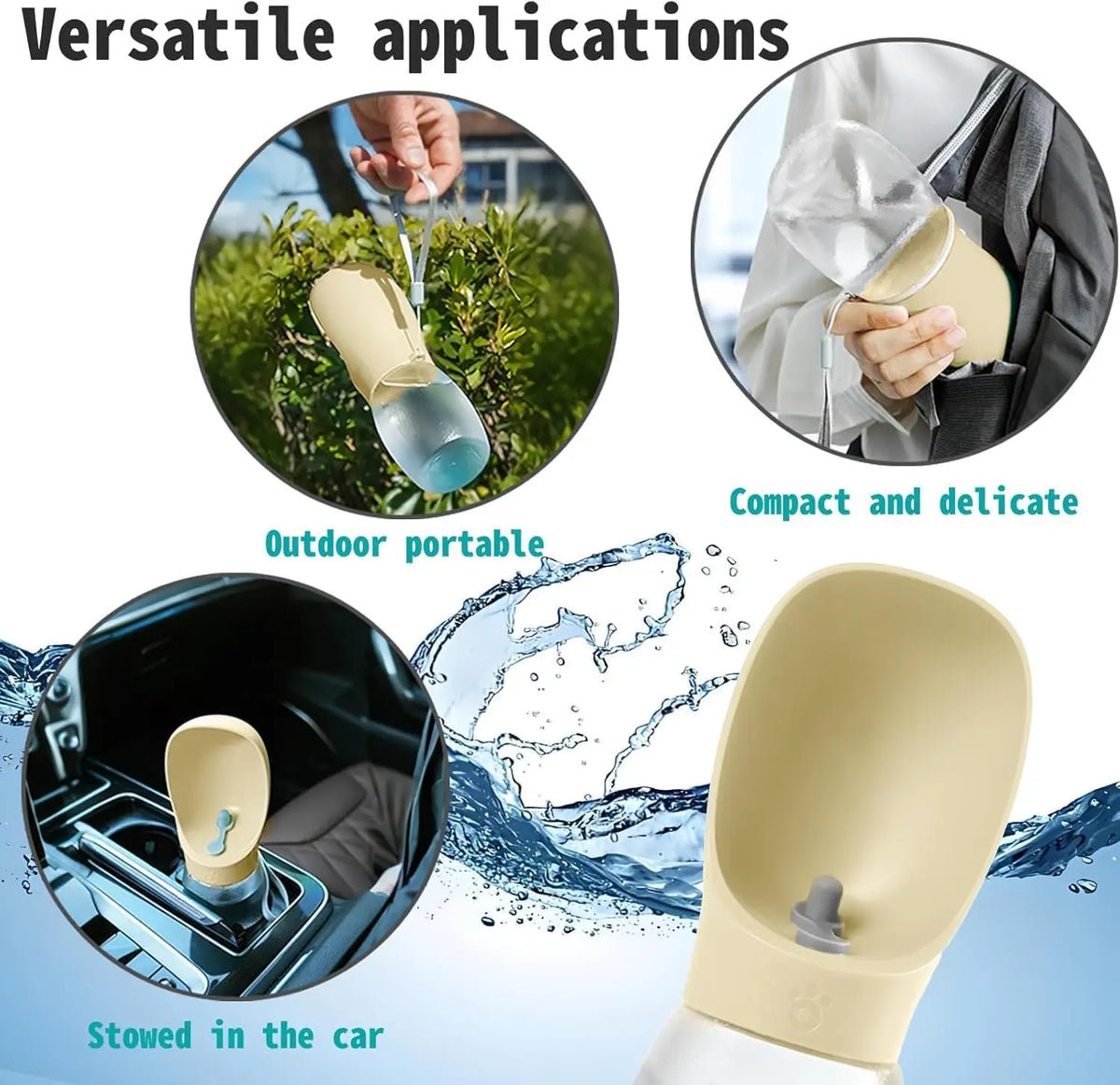 Pet Dog Water Bottle 300ML Puppy Drinking Bowls For Small Medium Dogs Cats Hiking Portable Cat Feeder Golden Retriever Supplies