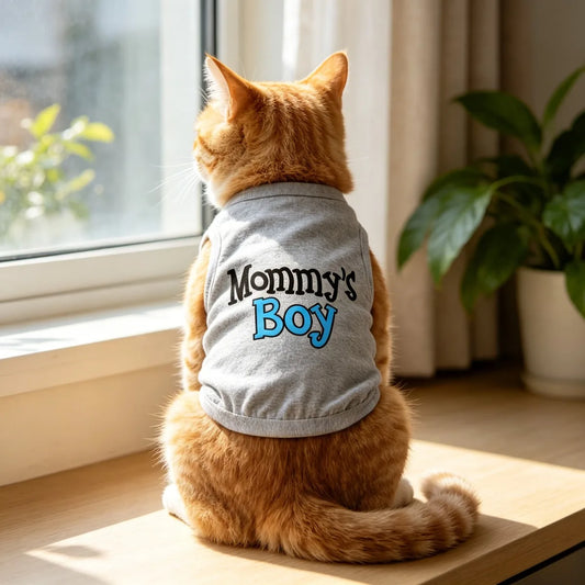 1pc pet cat and dog T-shirt vest, special printed cute and fashionable, breathable and elastic fabric, suitable for indoor and outdoor sports in spring and summer