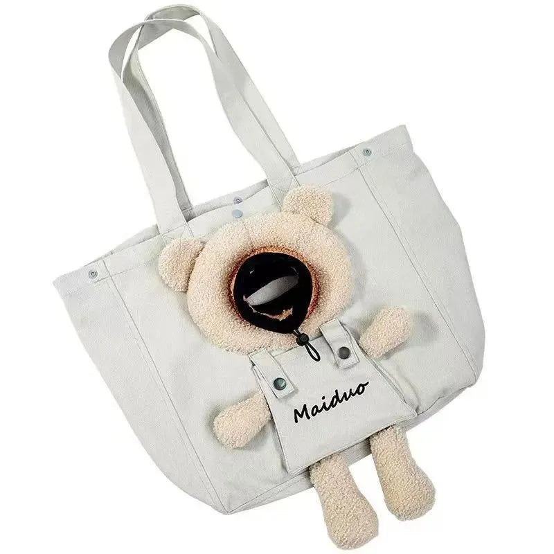 35cm Soft-Sided Portable Pet Handbag Lightweight Breathable Canvas Carrier Neck Hole Safety Buckle for Cats Dogs Pet Accessories