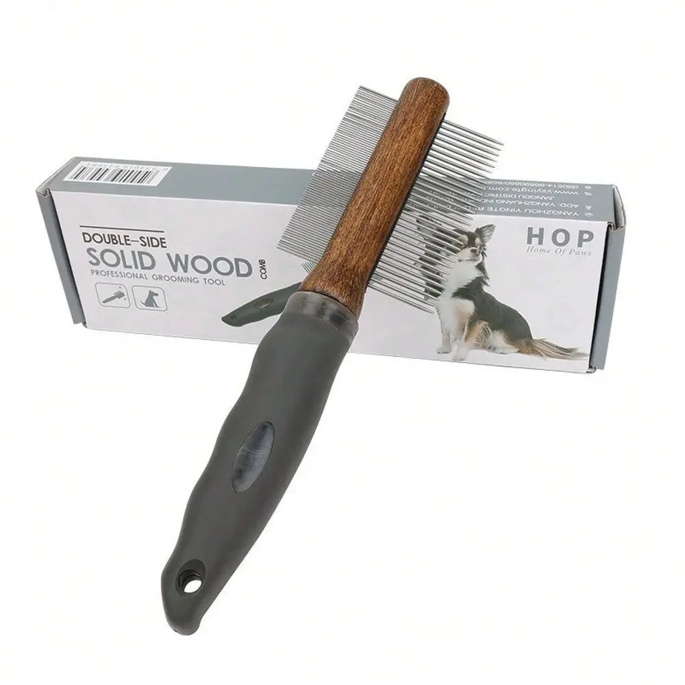 Comb, Cat Grooming Comb, Dog Massage Needle Comb, Wooden Pet Comb, DoubleSided Comb, Pet Supplies