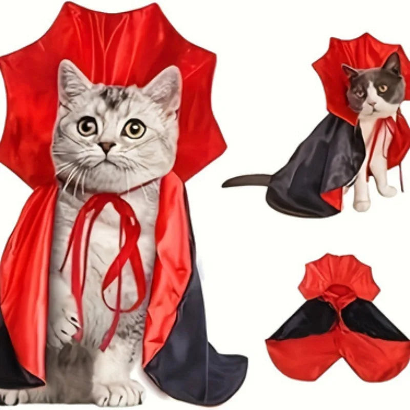 Halloween Pet Vampire Outfit Cape Decorative Gem Pendant Adjustable Velcro Closure Stiff Stand Collar for Halloween Cosplay Home Decor Pet Enthusiasts dog costumes for small dogs halloween dog
