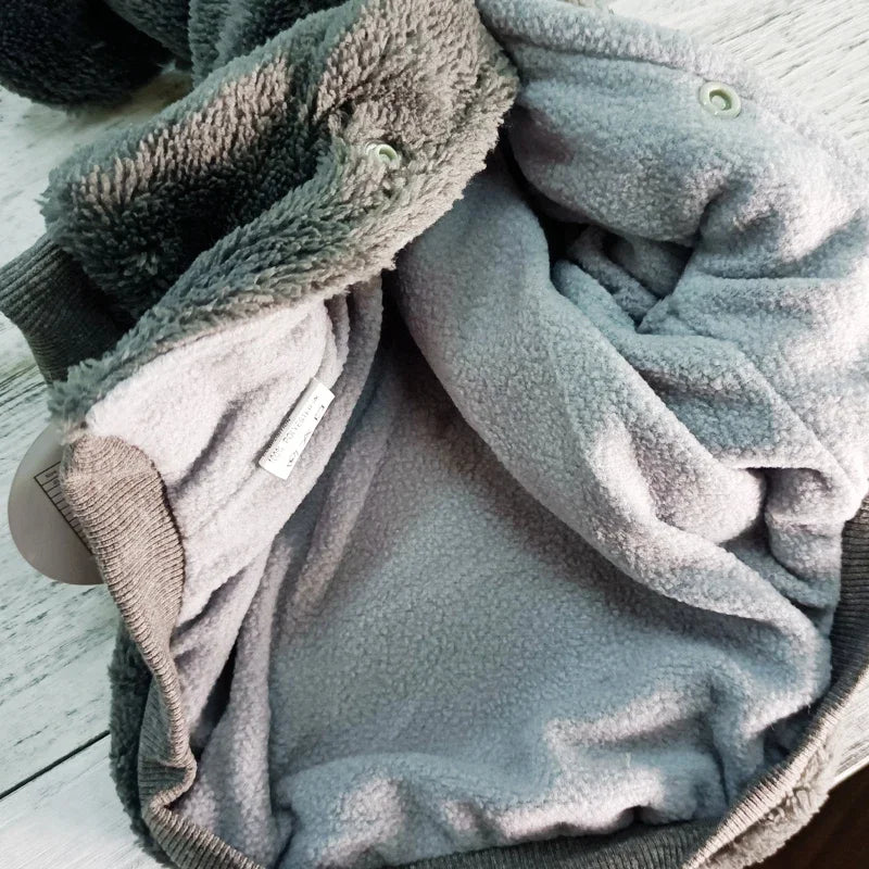 Gray Winter Dog Jacket Fur Warm For Small Large Dogs XS-7XL 20kg Pet Halloween Costume Dachshund Pugs Apparel