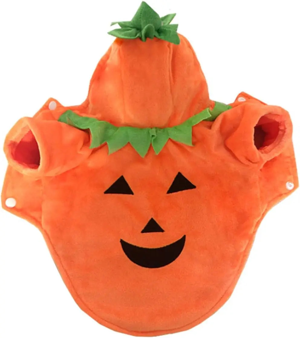 Dog Cat Halloween Pumpkin Costume,Pet Cosplay Costumes,Puppy Warm Outfits Fleece Hoodie Animal Autumn Winter Clothes (M Size) | Fleece Hoodie Animal Autumn Winter Clothes (M Size)