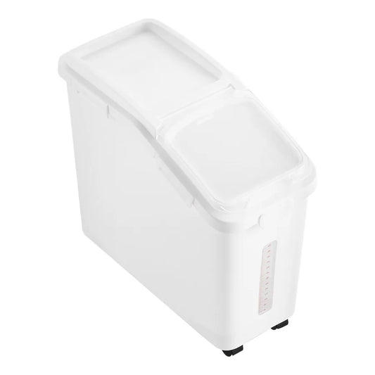 Large 11.4Gallon/50L Rice Storage Container for Kitchen Ingredients Grain Cereal Flour Pet Food Dispenser with Wheels Scoop Sca