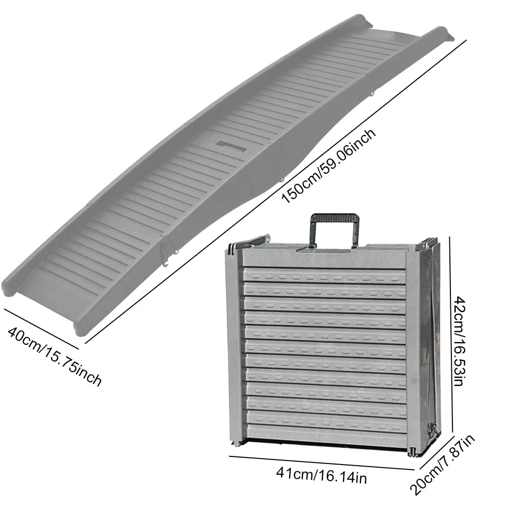 Folding Portable Dog Ramp Foldable Car Ramp for Dogs Non-Slip Rug Surface Pet Ramp Stairs for Medium & Large Dogs Get Into A Car