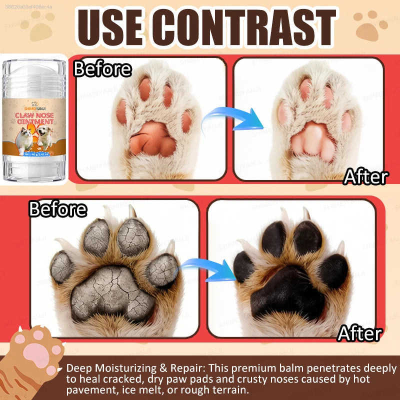 Pet Paw Protector Dog Nose Balm Healing Salve for Cracked Dry Paws Soothing Moisturizer Lick Safe Cat Foot Cream Winter Paw Care Grooming Supplies