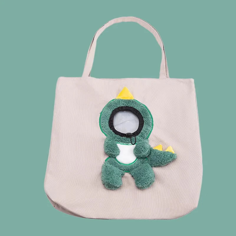 35cm Soft-Sided Portable Pet Handbag Lightweight Breathable Canvas Carrier Neck Hole Safety Buckle for Cats Dogs Pet Accessories