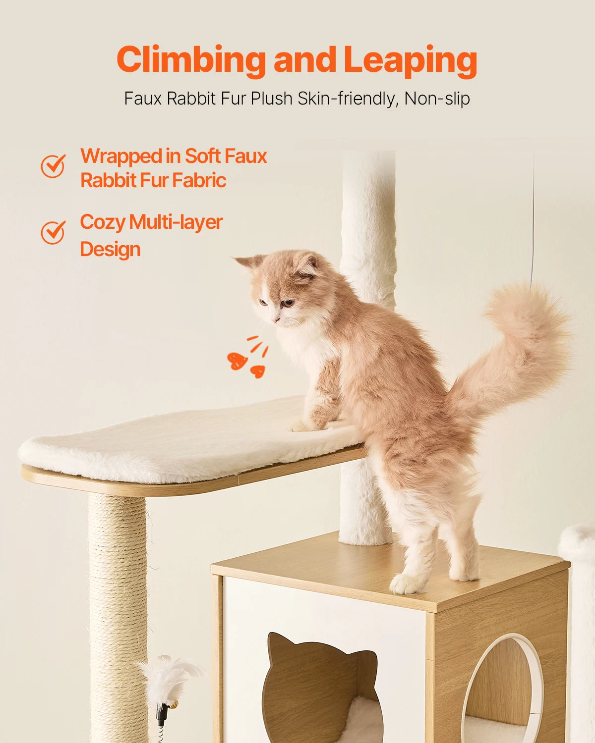 VEVOR Large Cat Tree 68.9inch Tall Multi-level Cat Condo Furniture Activity Center with Cozy Perches Big Kitten House for Indoor
