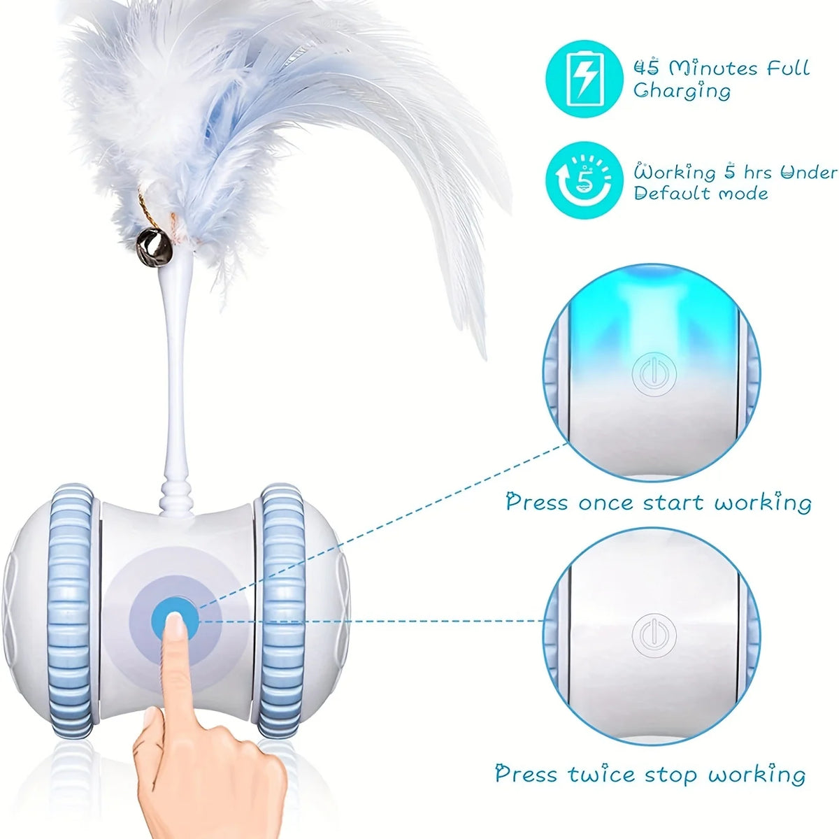 Cat Toy with Automatic Feather for Indoor Play and Entertainment