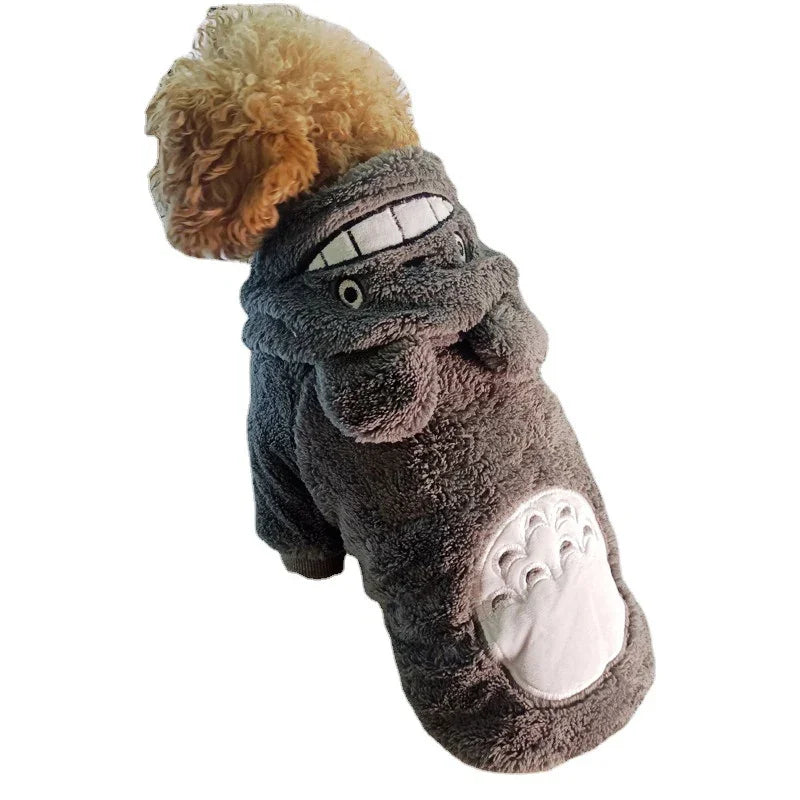 Gray Winter Dog Jacket Fur Warm For Small Large Dogs XS-7XL 20kg Pet Halloween Costume Dachshund Pugs Apparel