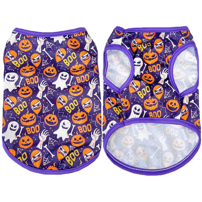 Halloween Puppy Cat Dog Vest Pumpkin Ghost Print Pet Clothes for Small Dogs Chiahuahua Pomeranian Vests mascotas Clothing Shirt