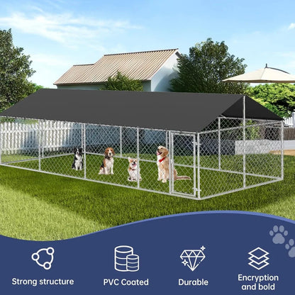 Outdoor Dog Enclosure: Heavy Duty Mesh Kennel House with Secure Lock