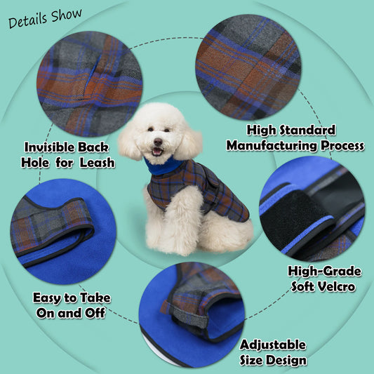 Stylish Water Repellent Warm Cosy  Puppy Dog Apparel Warm Large Fluffy Stretch  Dog Clothes Jumpers Vest Coat