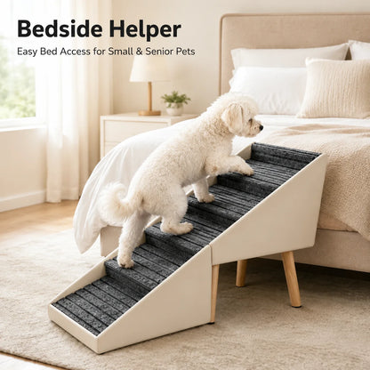 6 Step Dog Stairs Pet Ramp for Bed and Sofa Foldable Ottoman Non Slip Steps for Small Medium Large Dogs Indoor Furniture Access