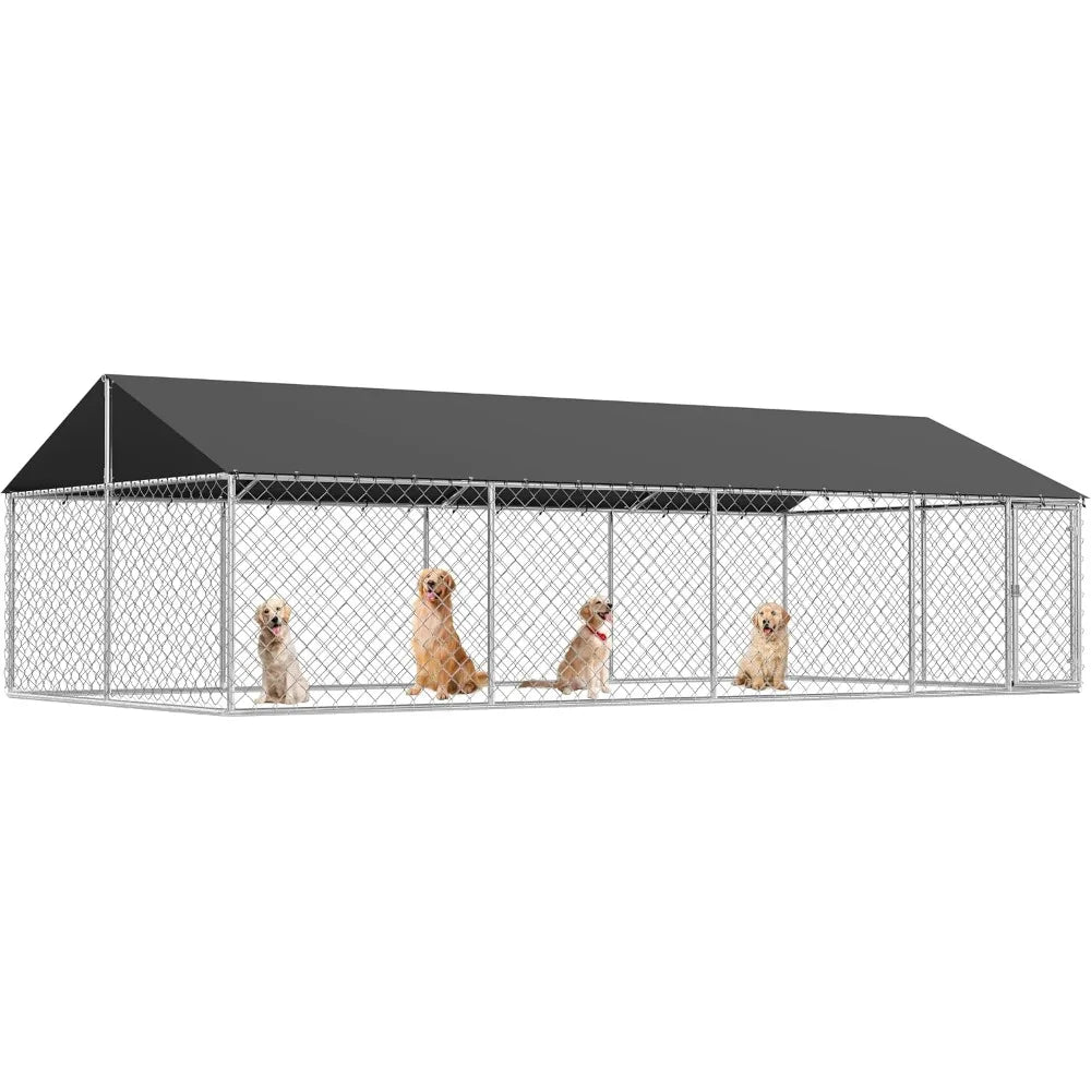 Outdoor Dog Enclosure: Heavy Duty Mesh Kennel House with Secure Lock