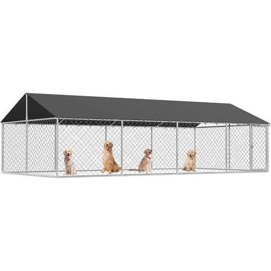 Outdoor Dog Enclosure: Heavy Duty Mesh Kennel House with Secure Lock