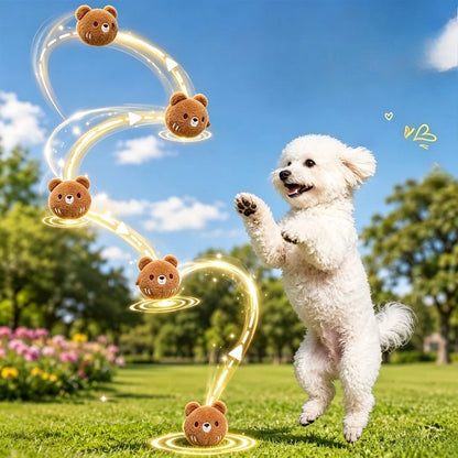 One brown panda bouncy ball with sound, suitable for cats, scratching, and teething. It's a pet toy, dog teething toy, and featu