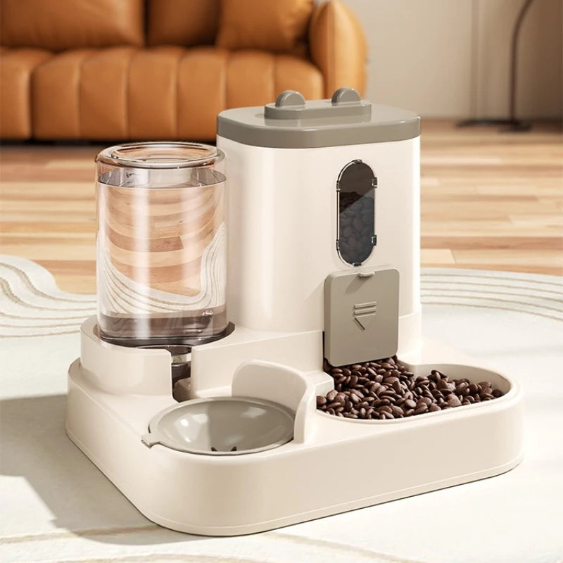 Cat Bowl Automatic Feeder with Spill Proof Design with Water Fountain Pet Food Dispenser for Small Medium Large Cats Dogs