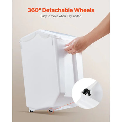 Rice Storage Container 3.5Gal/15Lx2 + 4.5Gal/20Lx2 Large Dog Food Dispenser Bin Kitchen Ingredient Grain Cereal Bin Pet Food Co