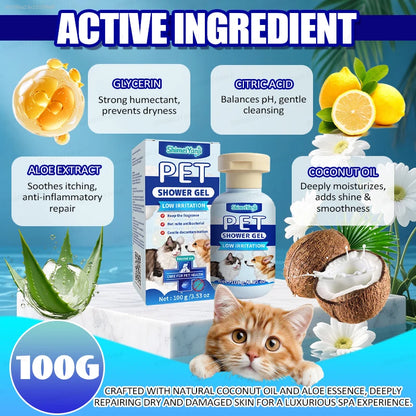 Pet Odor Control Bath Wash Moisturizing Cat Dog Shampoo Residue Free Mild Grooming Accessories