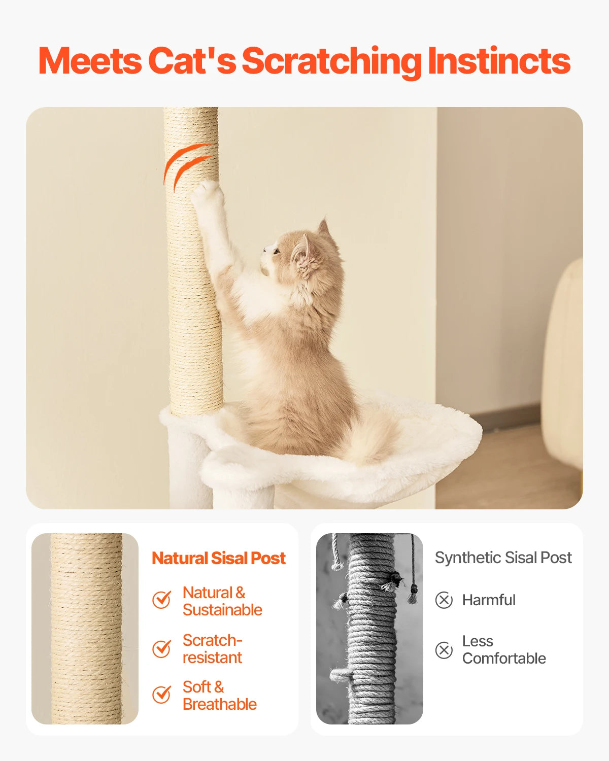 VEVOR Large Cat Tree 68.9inch Tall Multi-level Cat Condo Furniture Activity Center with Cozy Perches Big Kitten House for Indoor
