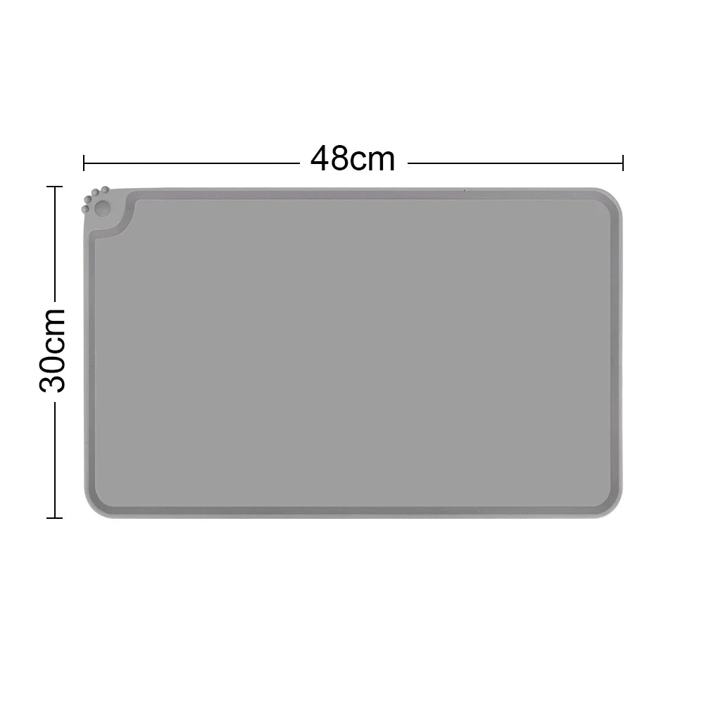 3 Bowls Cat Bowl Stand Iron Frame Elevated Pet Feeder Silicone Cat Bowl Mat Waterproof Anti-slip Pet Feeding Mat for Cats