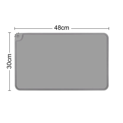 3 Bowls Cat Bowl Stand Iron Frame Elevated Pet Feeder Silicone Cat Bowl Mat Waterproof Anti-slip Pet Feeding Mat for Cats