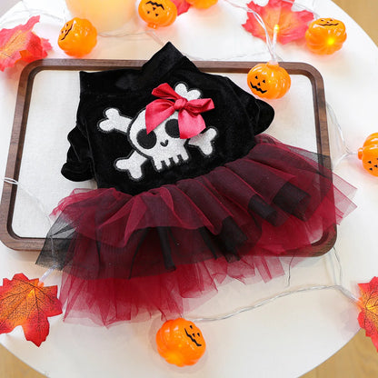 Funny Puppy Autumn Winter Clothes For Small Dogs Halloween Bubble Sleeve Pet Dress Princess New Cat Apparel Dachshund Pomeranian