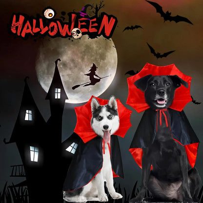 Dog Halloween Costumes, Dog Vampire Devil Cloak Cape Costume Halloween Costumes for Small Medium Large Dogs Pets (Large)