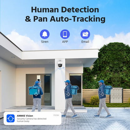 ANNKE 4K PoE PT Security Camera 2.8 mm Smart Dual Light Color Night Vision Auto-tracking ,Two-way voice ,8MP CCTV Camera ,ONVIF