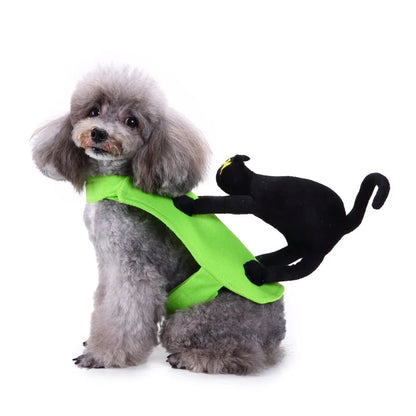 Halloween Dog Witch Cosplay Costume Skin-friendly Stretch Fabric Ruffled Organza Bottom Matching Witch Hat for Halloween Parade Outdoor Walk Pet Enthusiasts cat costume bat wings cat halloween