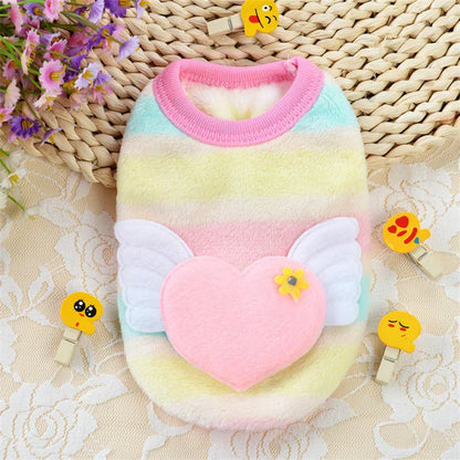 Cute Print Tea Cup Dog Sweater Winter Warm Fleece Pet Clothes for Small Dogs Teddy Chihuahua Puppy Pullovers Mascotas Clothing