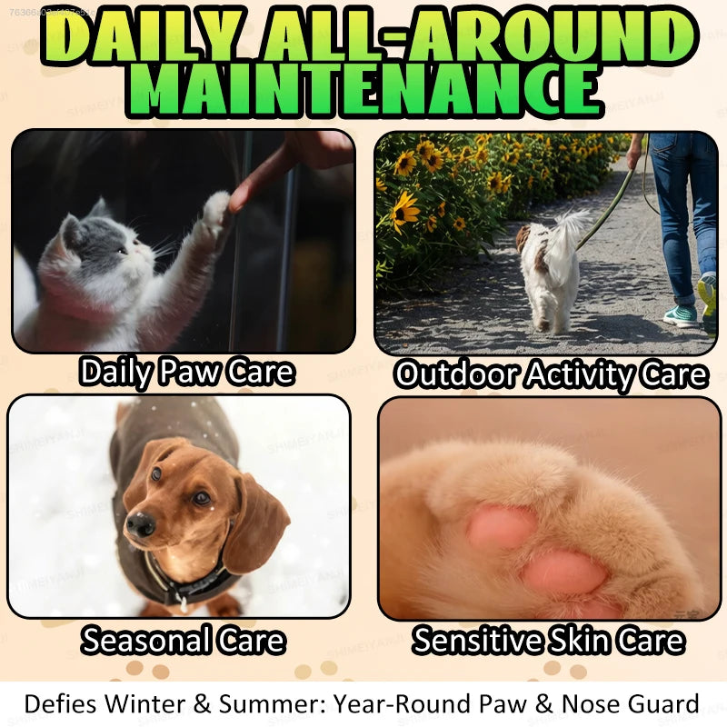 Safe-to-Lick Nose Care Balm for Pets (Suitable for Dogs & Cats) — Moisturizes and repairs dry, cracked, and rough noses; a nourishing care balm.