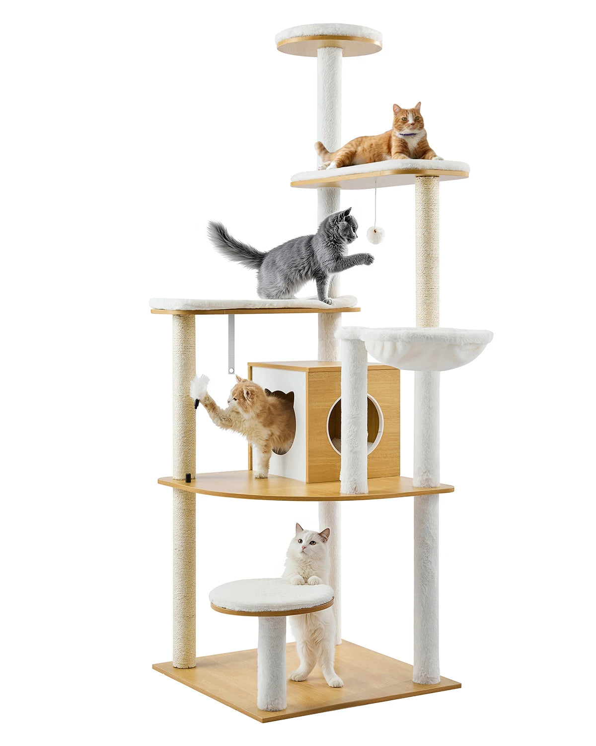 VEVOR Large Cat Tree 68.9inch Tall Multi-level Cat Condo Furniture Activity Center with Cozy Perches Big Kitten House for Indoor