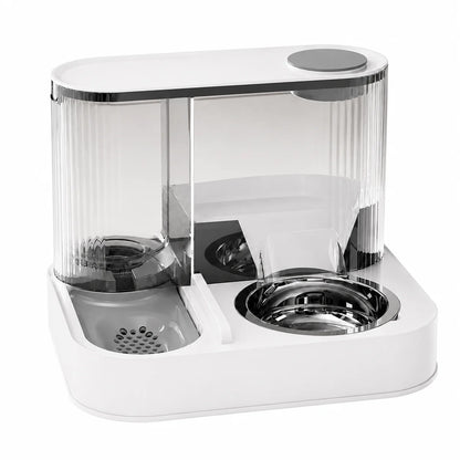 Two in One Automatic Pet Feeder and Water Dispenser with Dual Bowls for Cats and Small Dogs