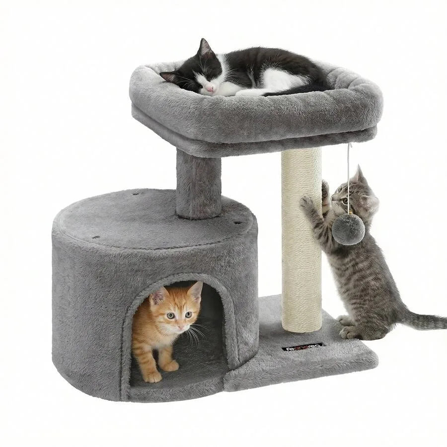 Cat Tree, Cat Tower With Sisal-Covered Scratching Post, Cat Condo With Padded Perch, For Small Spaces, Kittens