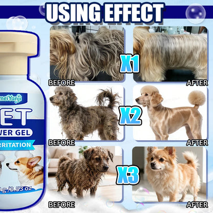 Long-Lasting Deodorizing Pet Shampoo — Deep-Cleansing Bath Wash for Cats and Dogs, Leaving Fur Smooth and Shiny