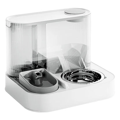 Two in One Automatic Pet Feeder and Water Dispenser with Dual Bowls for Cats and Small Dogs