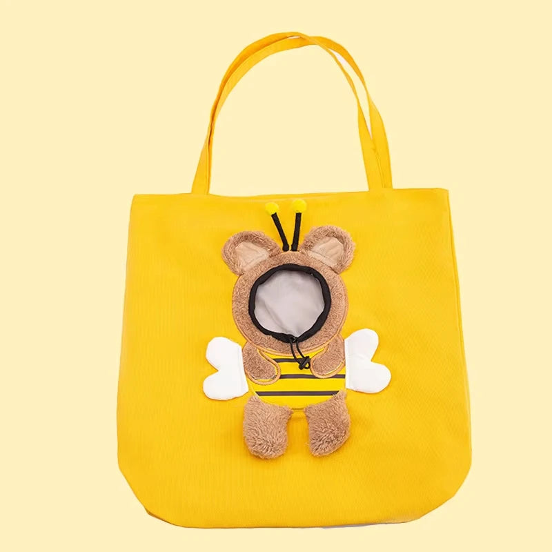 35cm Soft-Sided Portable Pet Handbag Lightweight Breathable Canvas Carrier Neck Hole Safety Buckle for Cats Dogs Pet Accessories