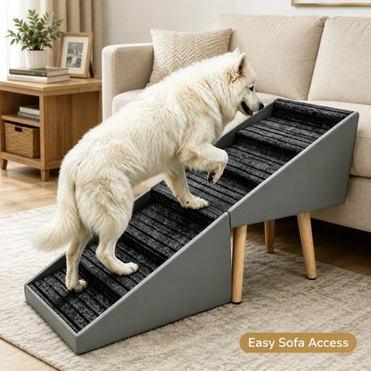 6 Step Dog Stairs Pet Ramp for Bed and Sofa Foldable Ottoman Non Slip Steps for Small Medium Large Dogs Indoor Furniture Access